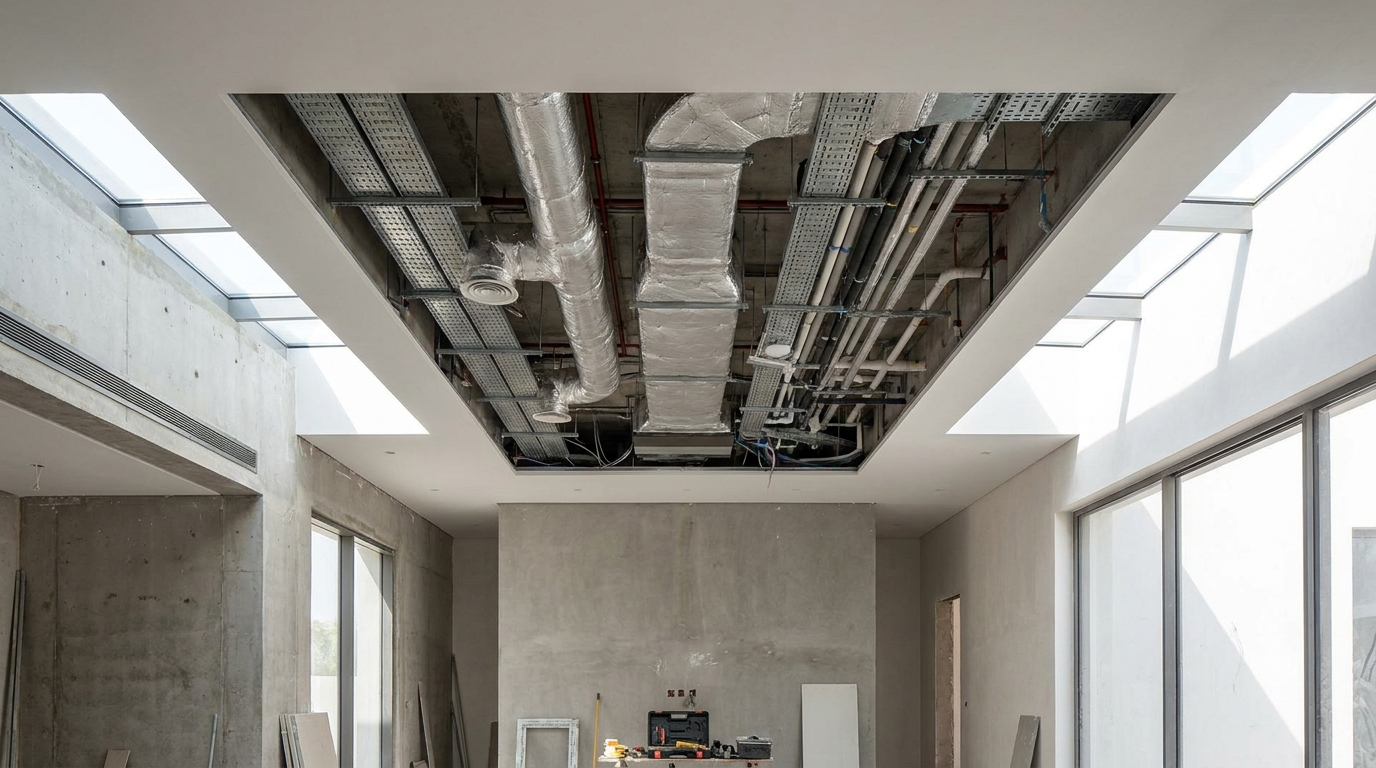 MEP coordination for a Dubai villa renovation, including ceiling services, electrical routes, and finish interfaces