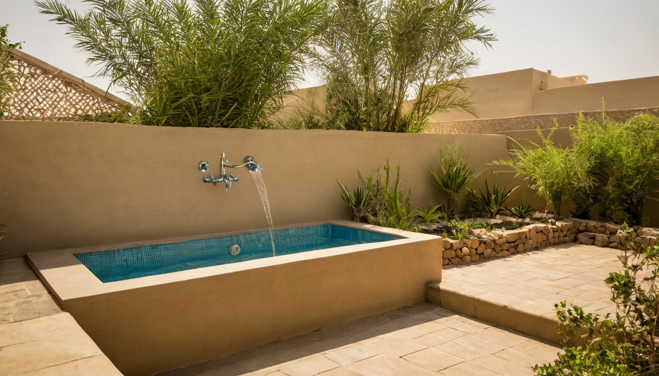 Landscape visual for Which bathroom, kitchen, and utility fixtures reduce water use in a Dubai villa
